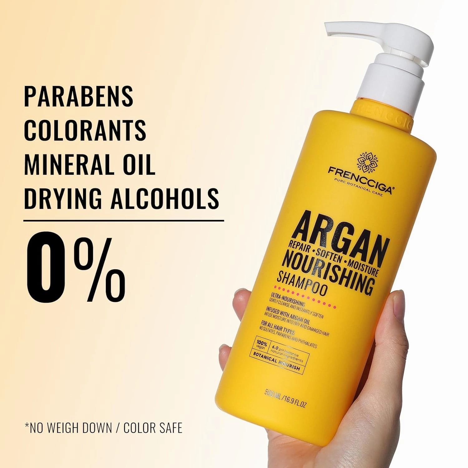 Moroccan Argan Oil Shampoo, Gentle Cleansing & Moisturizing, Hydrating and Nourishing Dry & Damaged Hair for Shine & Frizz Control 16.9 oz