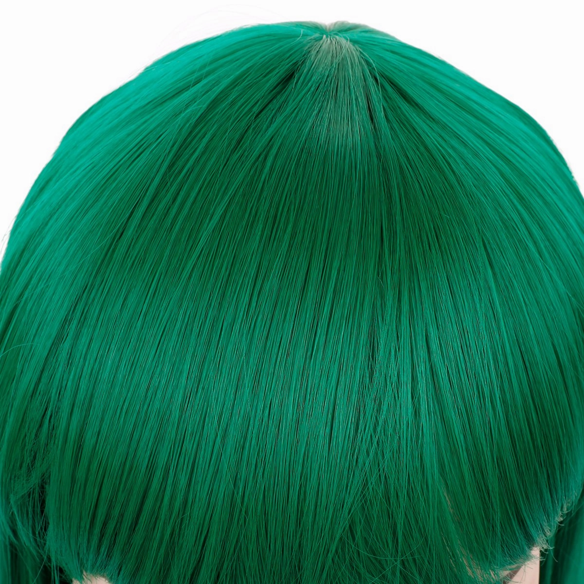morvally Short Straight Neat Bangs Bob Wigs Natural Looking Synthetic Hair Wig for Cosplay Costume Halloween (12 inches Green)