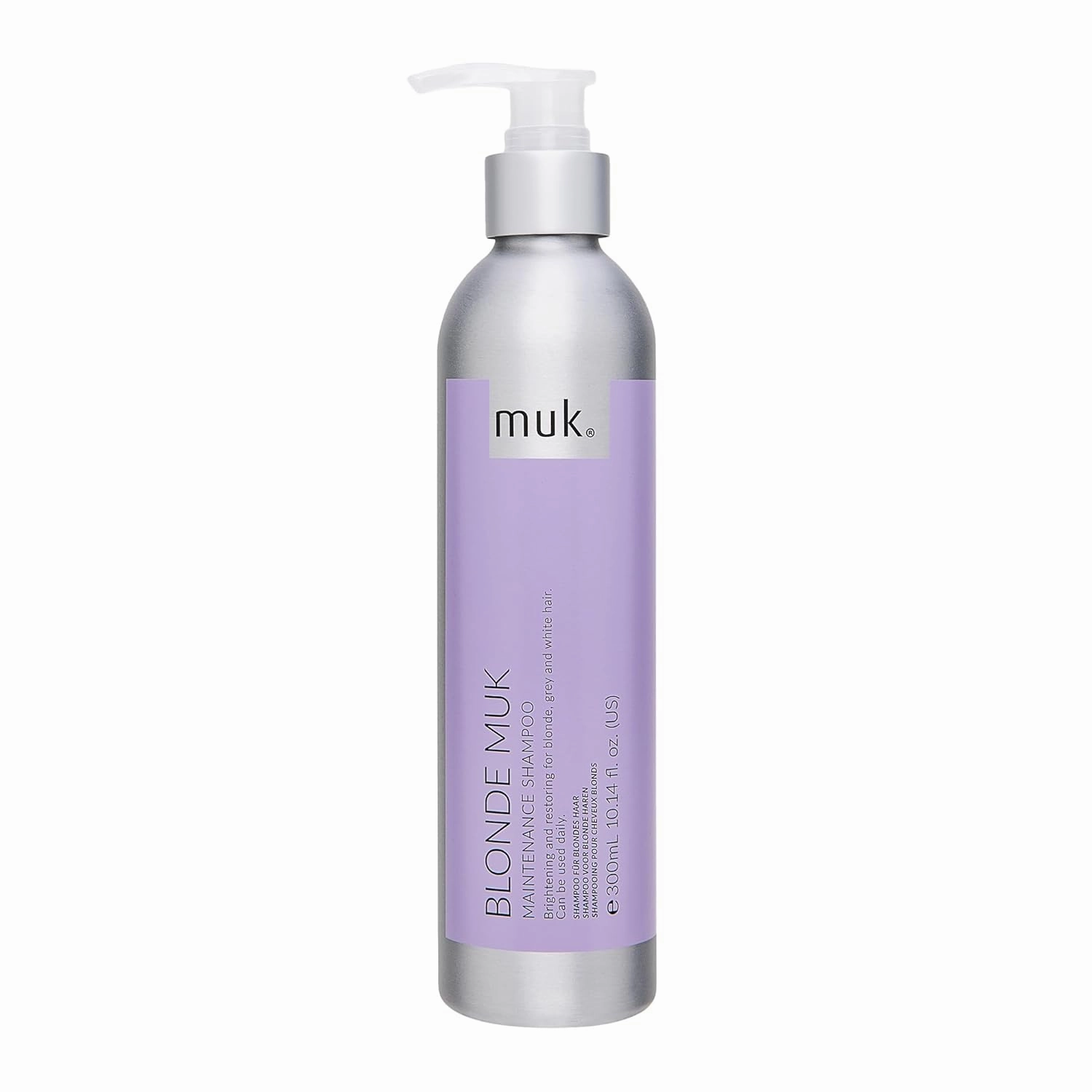 MUK. Blonde Maintenance Shampoo - Blonde Shampoo for Reducing Brassy, Yellow Tones. Hydrating Colour Care for Fine to Coarse Hair, 300ml