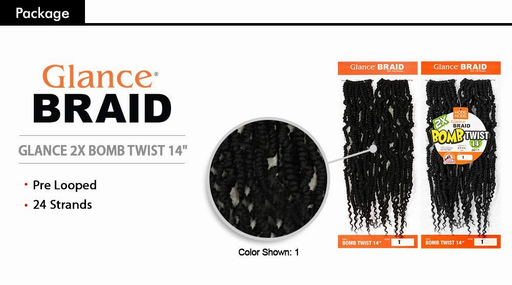 MULTI PACK DEALS! Model Model Synthetic Hair Crochet Braids Glance 2X Bomb Twist 14" (5-PACK, 613)