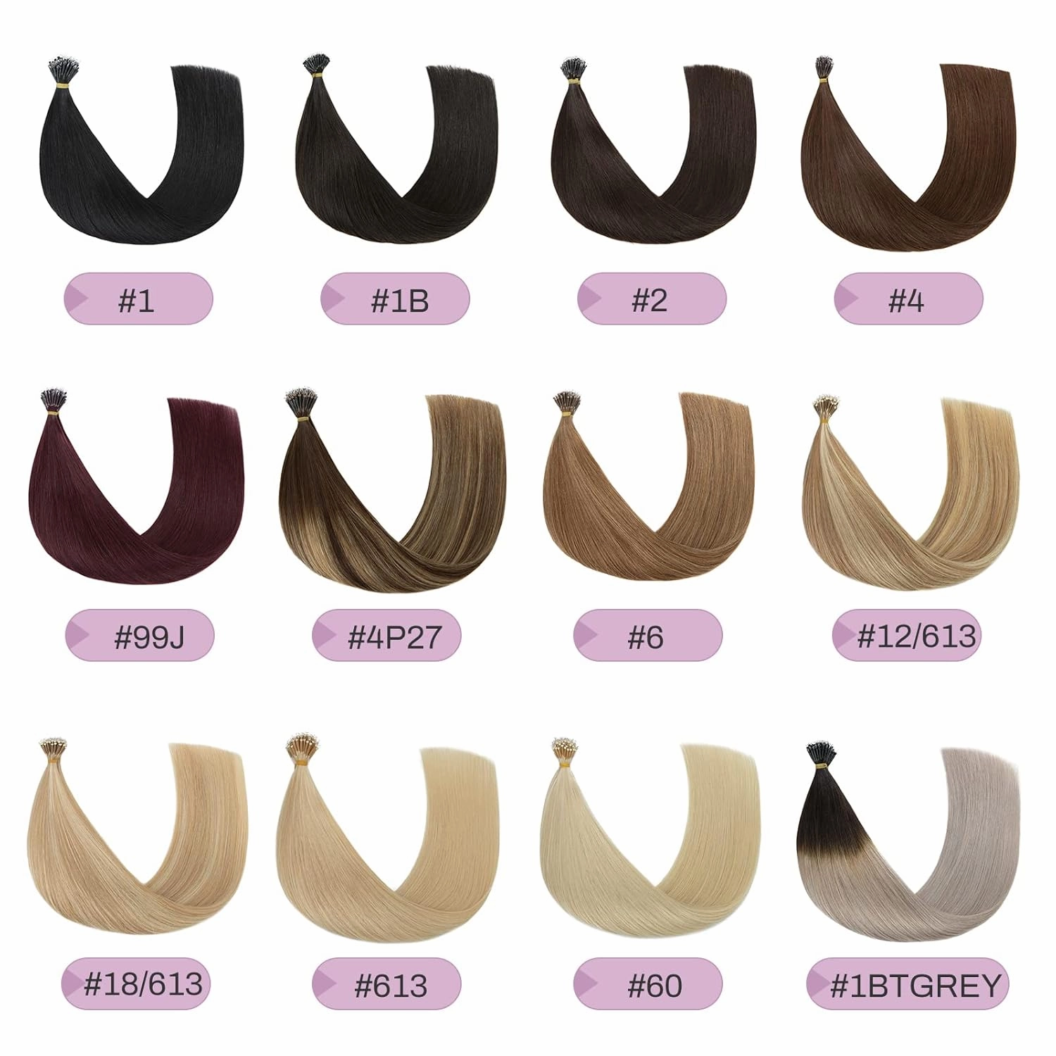MY-LADY Nano Bead Hair Extensions Human Hair Invisible Nano Ring Hair Extensions Pre Bonded Cold Fushion Natural Nano Tips Extensions 50 Strands 50g 16 Inch #12P613 Golden Brown&Bleach Blonde