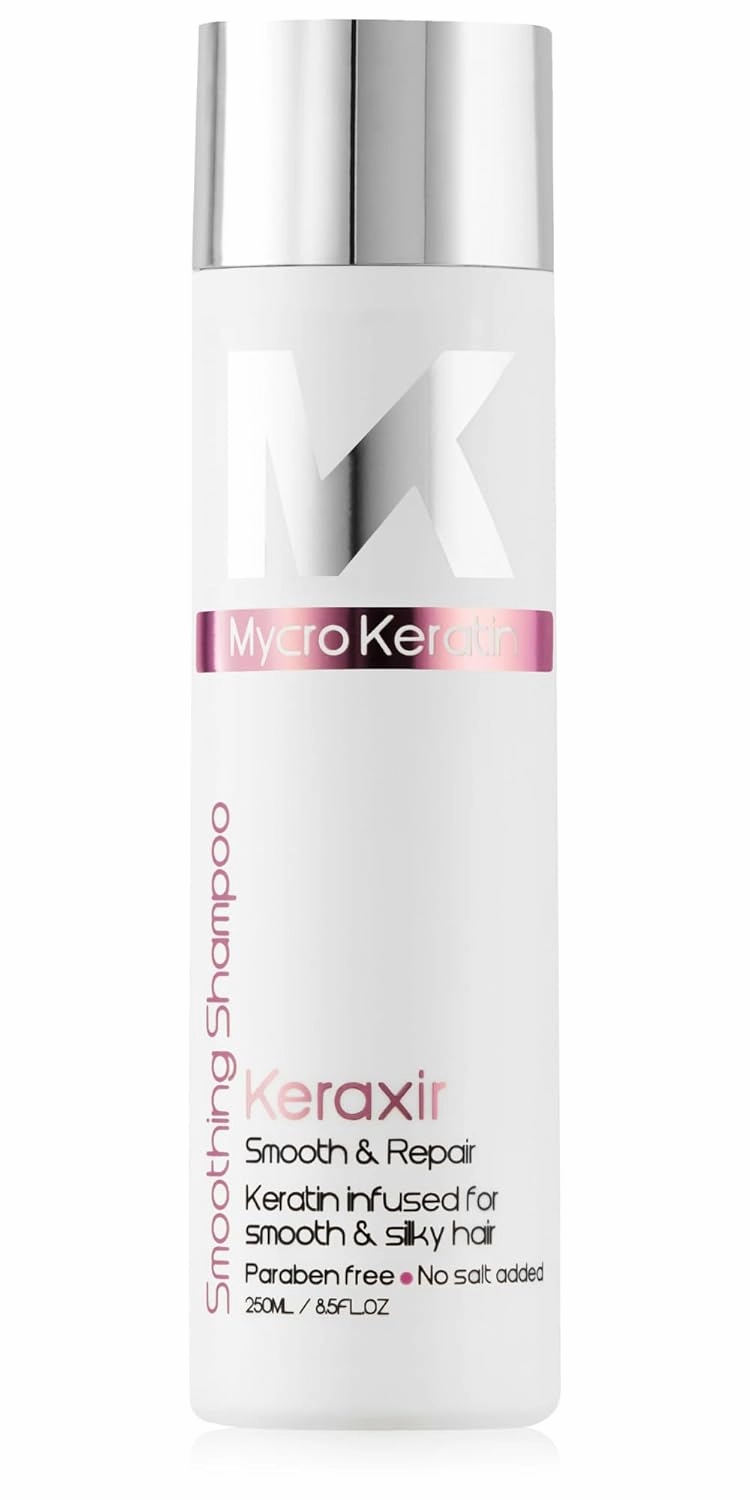 MYCRO KERATIN Keraxir Smoothing Volumizing Shampoo for Fine Hair - Paraben-Free & SLS-Free Smoothing Shampoo for Thinning, Fine, and Oily Hair (8.45 Fl Oz)