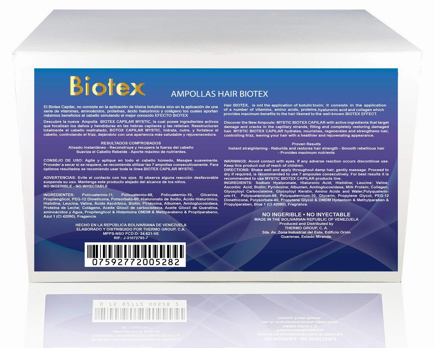 Mystic Biotex Ampoule Anti-Frizz, Restores and Repairs Damaged Hair - Provides Essential Nutrients and Vitamins - Hair Treatment Ampoules With Hyaluronic & Amino Acid (Pack 24)
