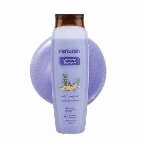 Na.turali Anti Hairfall Shampoo | 3x Hair fall Control | With Rosemary, Biotin and Ginseng | No Sulfate No Paraben | Rosemary Shampoo for Hair Growth | 370 ml