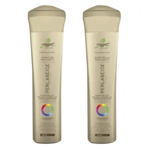 Naissant Set No Yellow Shampoo, Treatment Mask. Color Care,Hair Intensifier and Damage Repair. Without Salt and Parabens for Blonde Hair (Perla Beige)