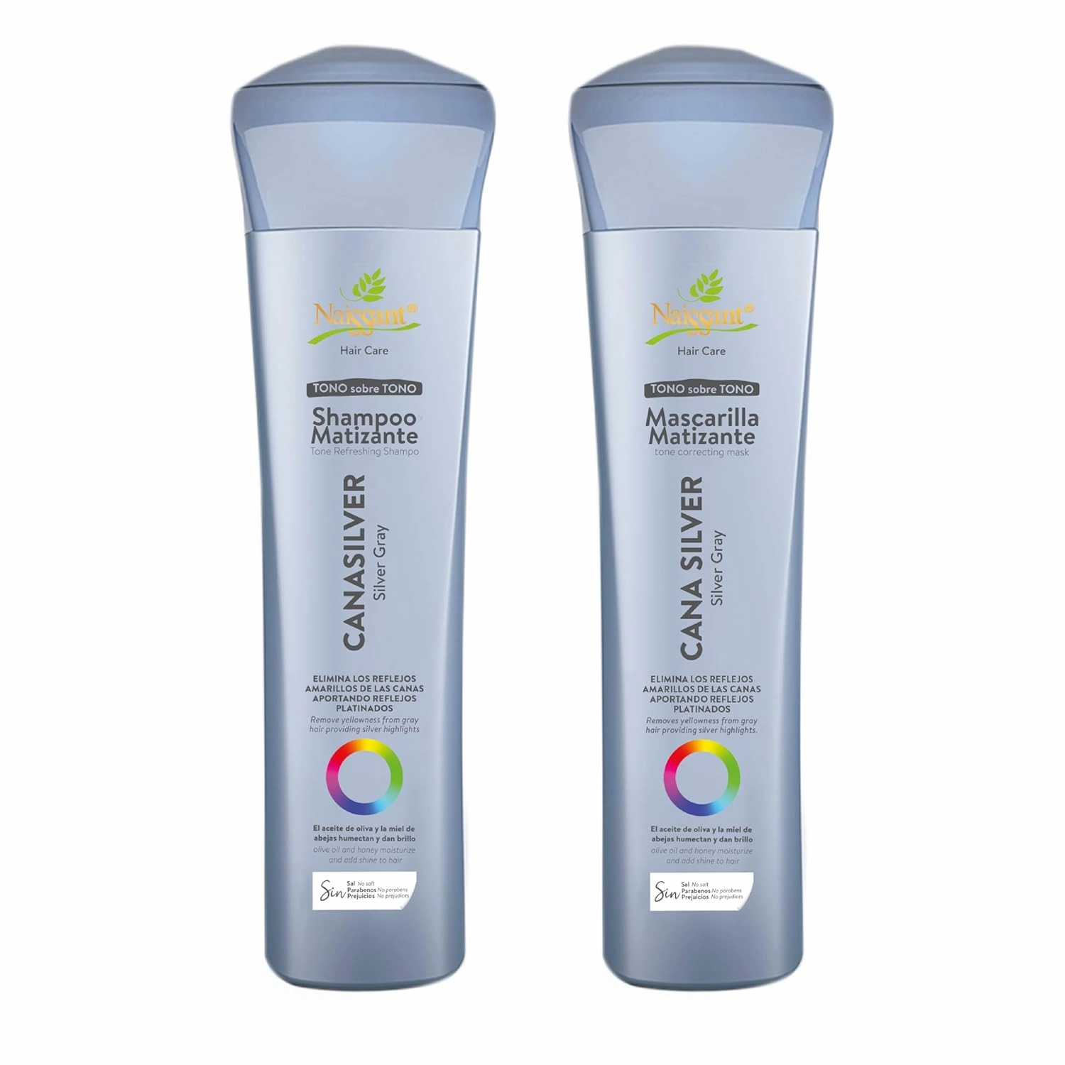 naissant Icy Cool Blonde Hair Purple Shampoo & Mask | Neutralizes Yellow & Orange Tones | Paraben, Ammonia & Sulfate Free | Pro-Vitamin B5, Olive Oil & Honey (Cana Silver) 10.1 Fl Oz