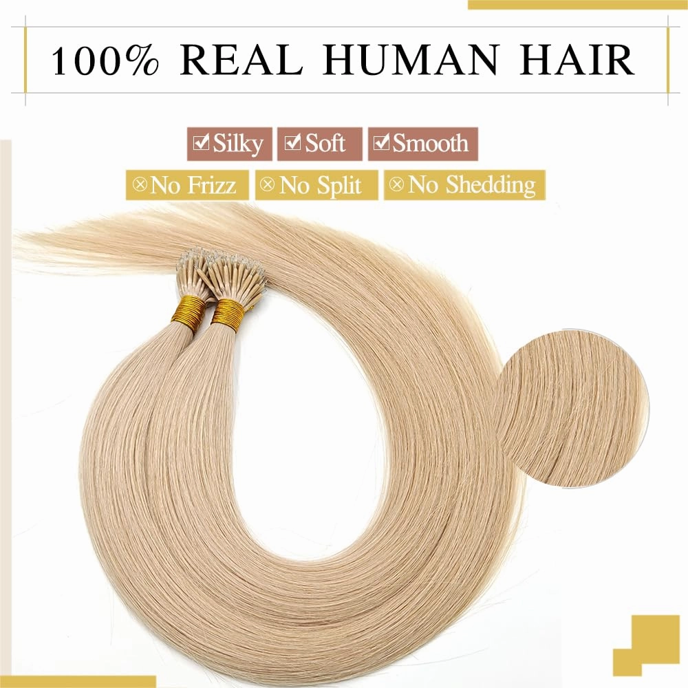 Nano Bead Hair Extensions Nano Ring Hair Extensions Real Human Hair Remy Quality Nano Tip Human Hair Extension