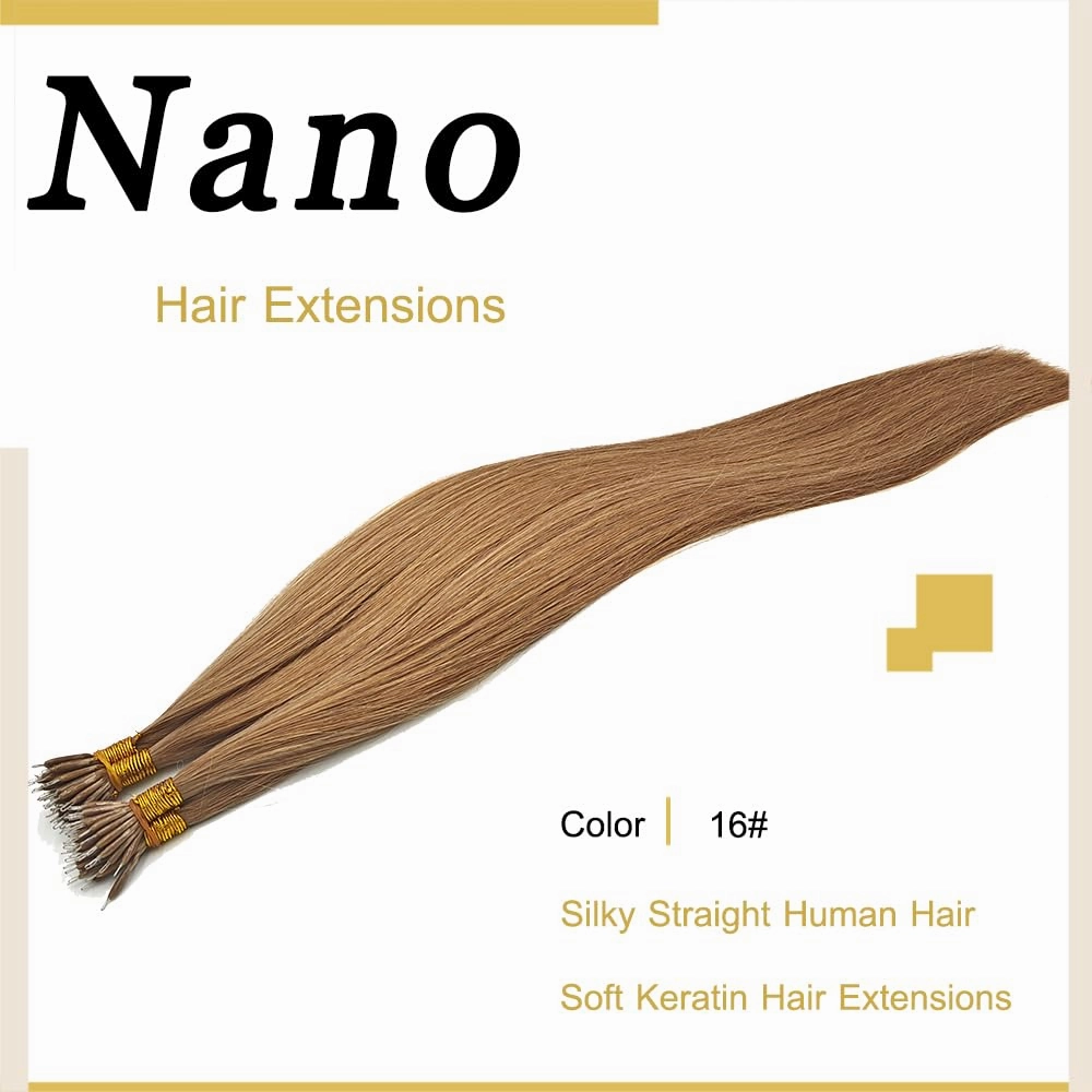 Nano Bead Hair Extensions Nano Ring Hair Extensions Real Human Hair Remy Quality Nano Tip Human Hair Extension