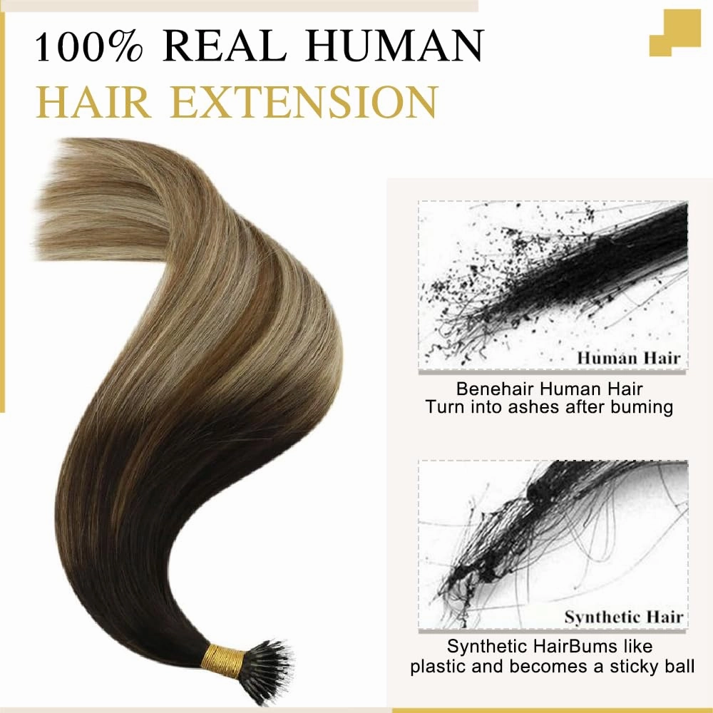 Nano Bead Hair Extensions Nano Ring Hair Extensions Real Human Hair Remy Quality Nano Tip Human Hair Extension