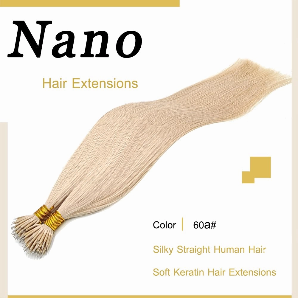 Nano Bead Hair Extensions Nano Ring Hair Extensions Real Human Hair Remy Quality Nano Tip Human Hair Extension