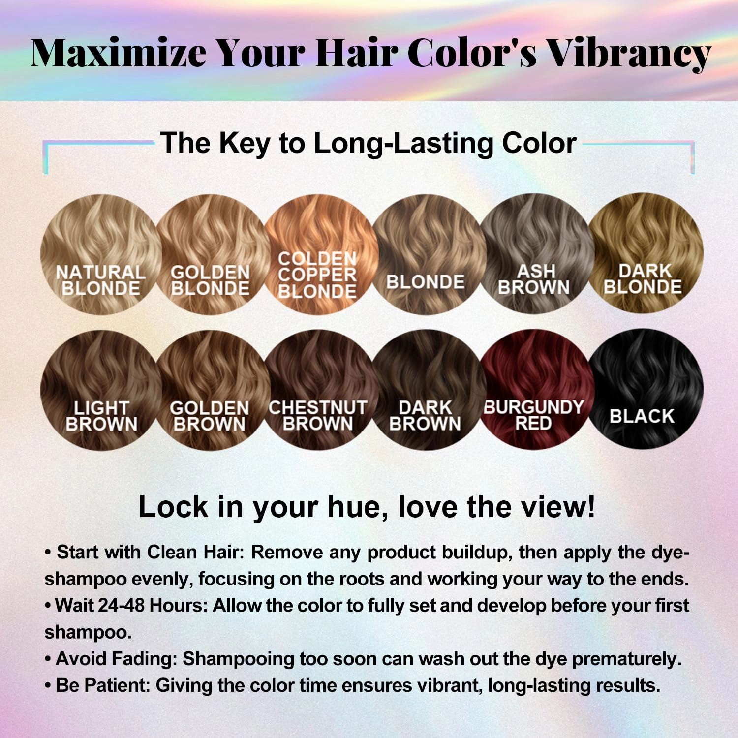 Natural 3-in-1 Hair Dye Shampoo for Women & Men, Gray Hair Coverage & Beard Dye, Plant-Based Vegan, Ammonia & Paraben-Free (LIGHT BROWN)