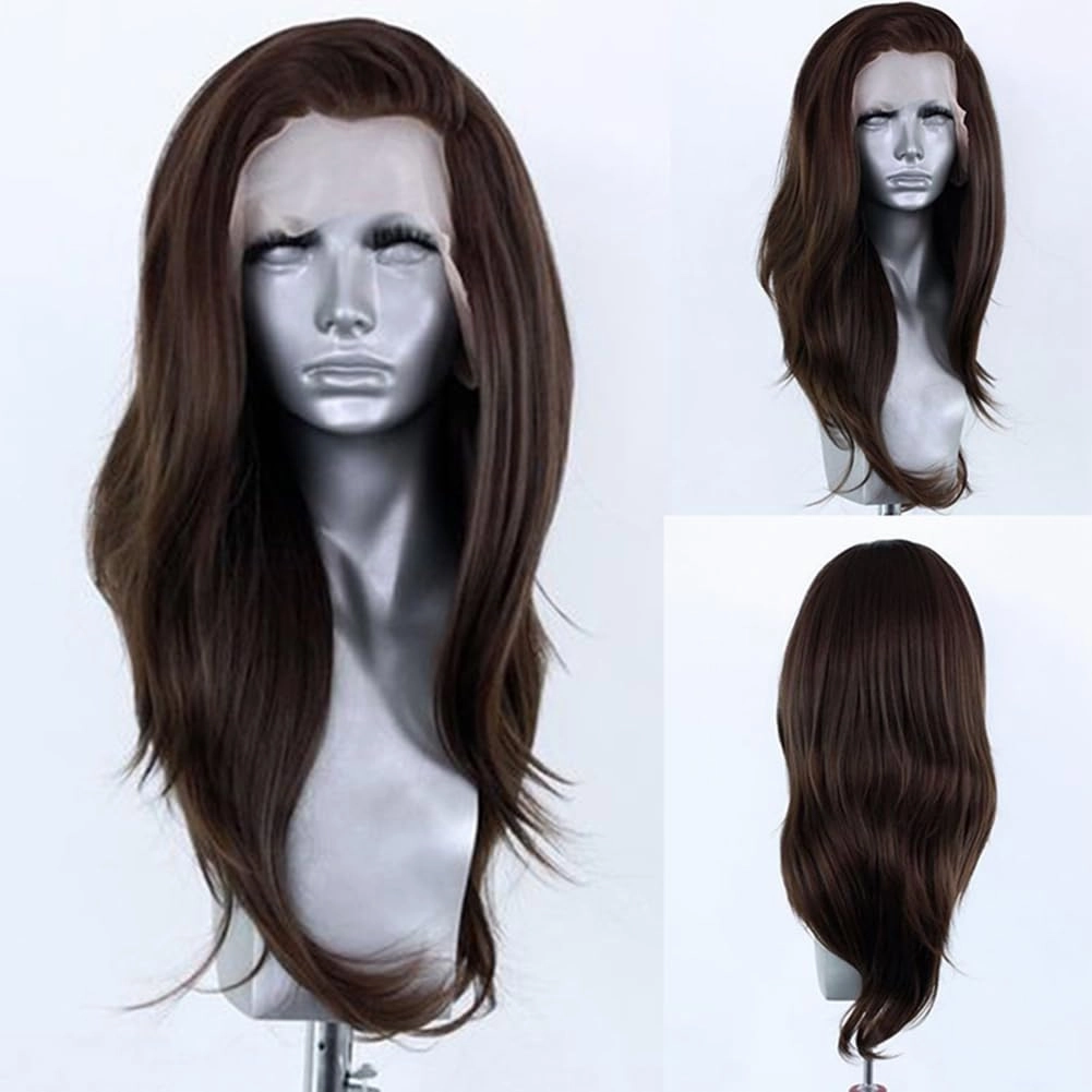 Natural Black Wigs for Women Girls Free Part Long Natural Wave Lace Font Wigs Slightly Wave Wig Heat Resistant Synthetic Lace Wig Daily Wear Wigs
