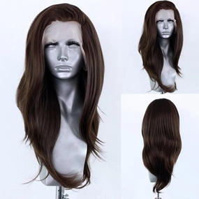 Natural Black Wigs for Women Girls Free Part Long Natural Wave Lace Font Wigs Slightly Wave Wig Heat Resistant Synthetic Lace Wig Daily Wear Wigs