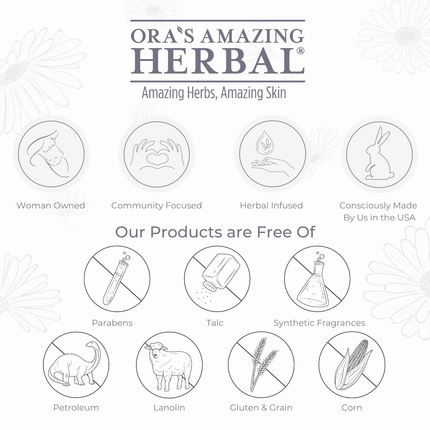 Natural Body Powder and Oil Set, Dusting Powder, Body Oil, No Talc, Corn, Grain, Gluten, Clean Scent Powder 2.5 oz with Travel Size Clean Scent Oil 2 oz, Ora's Amazing Herbal