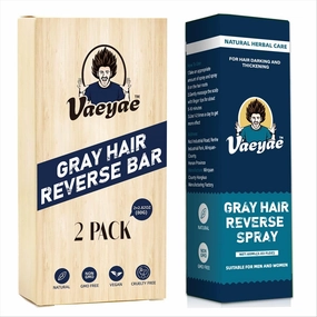 Natural Gray Hair Reverse Spray   2Pcs Black Shampoo and Conditioner Bar 2 in 1 Set, Men & Women Shampoo Bar for Grey Reducing, Hair Thickening & Darkening, Polygonum Herbal Hair Growth Serum Mist