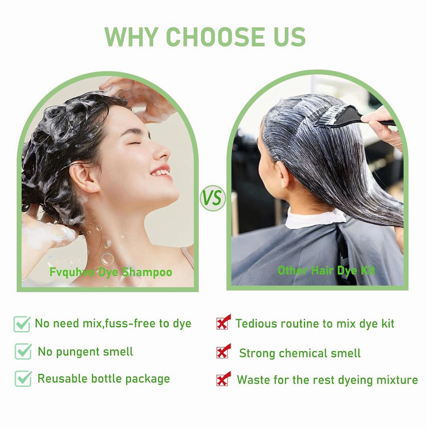 Natural Hair Color Shampoo for Gray Coverage, Instant Red Hair Dye Shampoo 3 in 1, Shampoo Hair Dye Works in Minutes, Red Hair Shampoo, Shampoo Para Canas for Women and Men