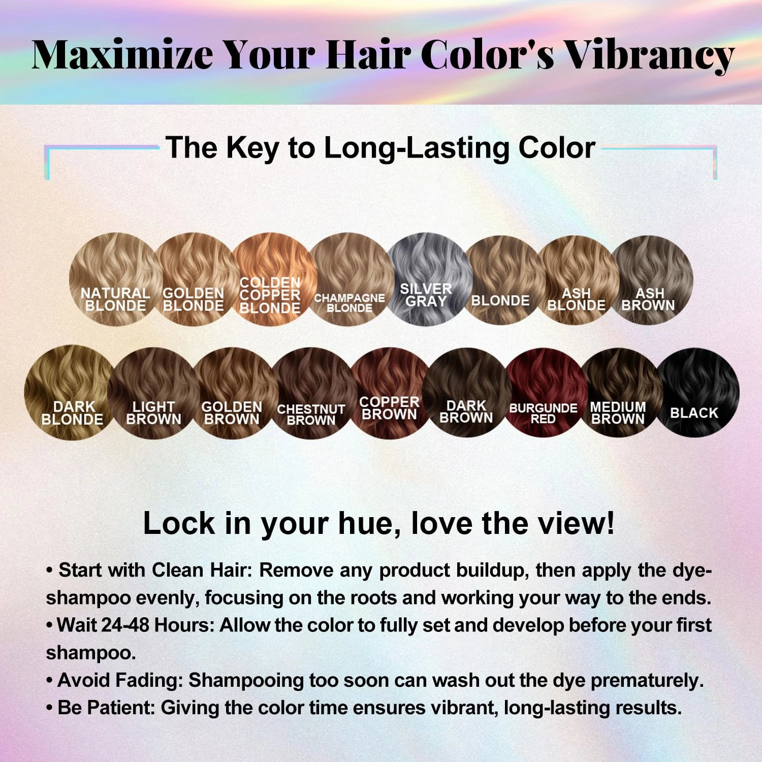 Natural Hair Dye Shampoo 3 IN 1, Gray Hair Coverage, Vegan, Ammonia-Free & Paraben-Free Hair Coloring Shampoo for Women Men, Beard Dye for Men, Nourishing Gentle (SILVER GRAY)