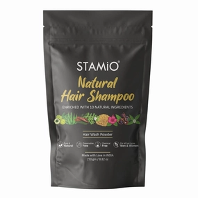 Natural Hair Shampoo Powder 250 gm | Herbal Hair Wash - Enriched with Amla, Reetha, Shikakai, Bhringraj, Hibiscus, Methi, Brahmi, Jatamansi, Jujube and Aloe vera | Men & Women | In Pouch 8.82 oz