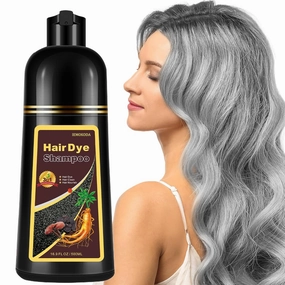 Natural Silver Gray Hair Color Shampoo, 16.9 Fl Oz, 3-IN-1 Hair Dye , Nourishing & Dyeing for Men Women Colors in Minutes, Easy to Use