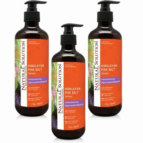 Natural Solution Shampoo with Organic Lavender & Marula Oil, Infused with Himalayan Pink Salt – Soothing, Moisturizing Daily Care for All Hair Types, 17 fl oz