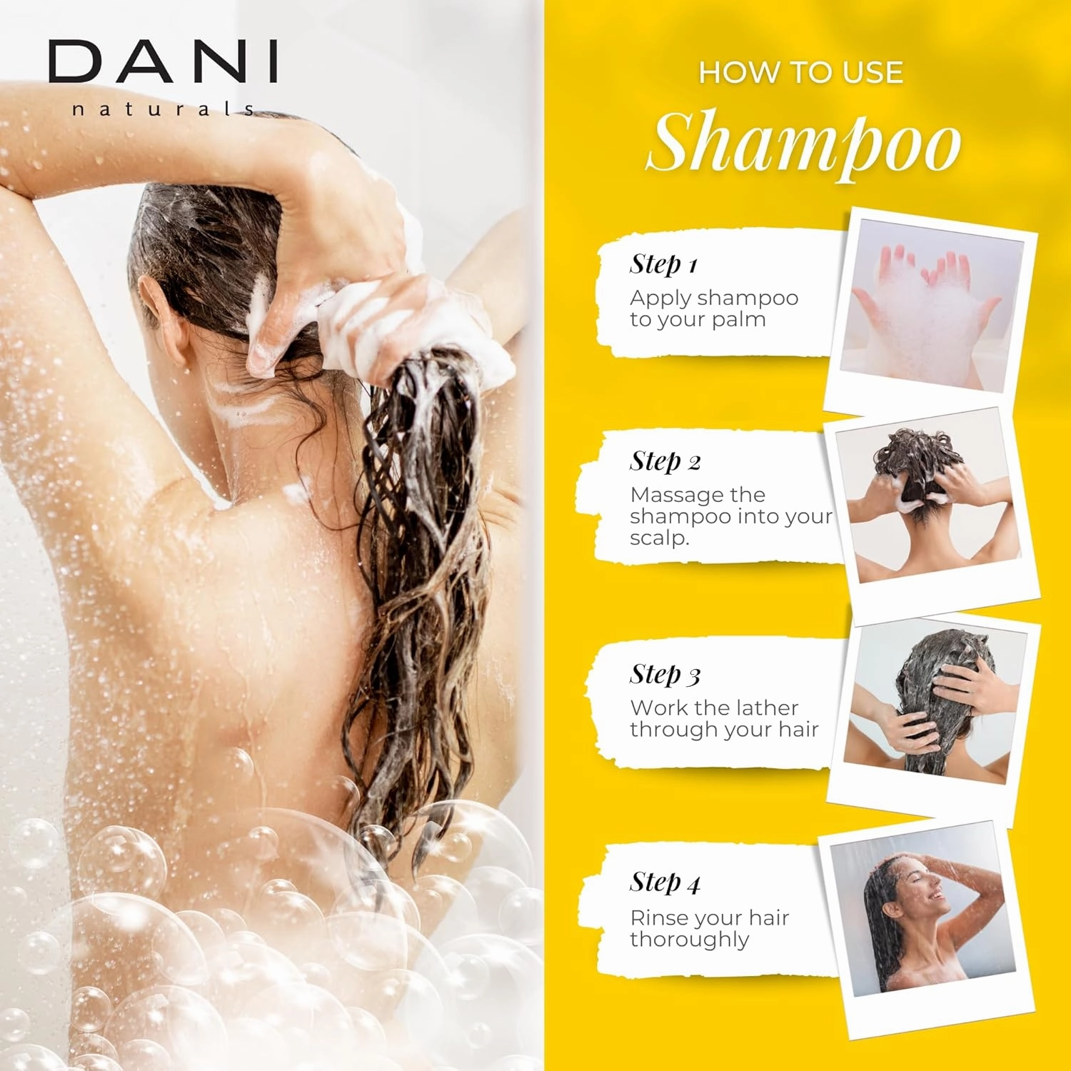 Naturals Shampoo with Sandalwood Vanilla Scent promotes hair thickening, strengthens follicles, and supports hair re-growth. Sulfate-free, nourishing, and soothing