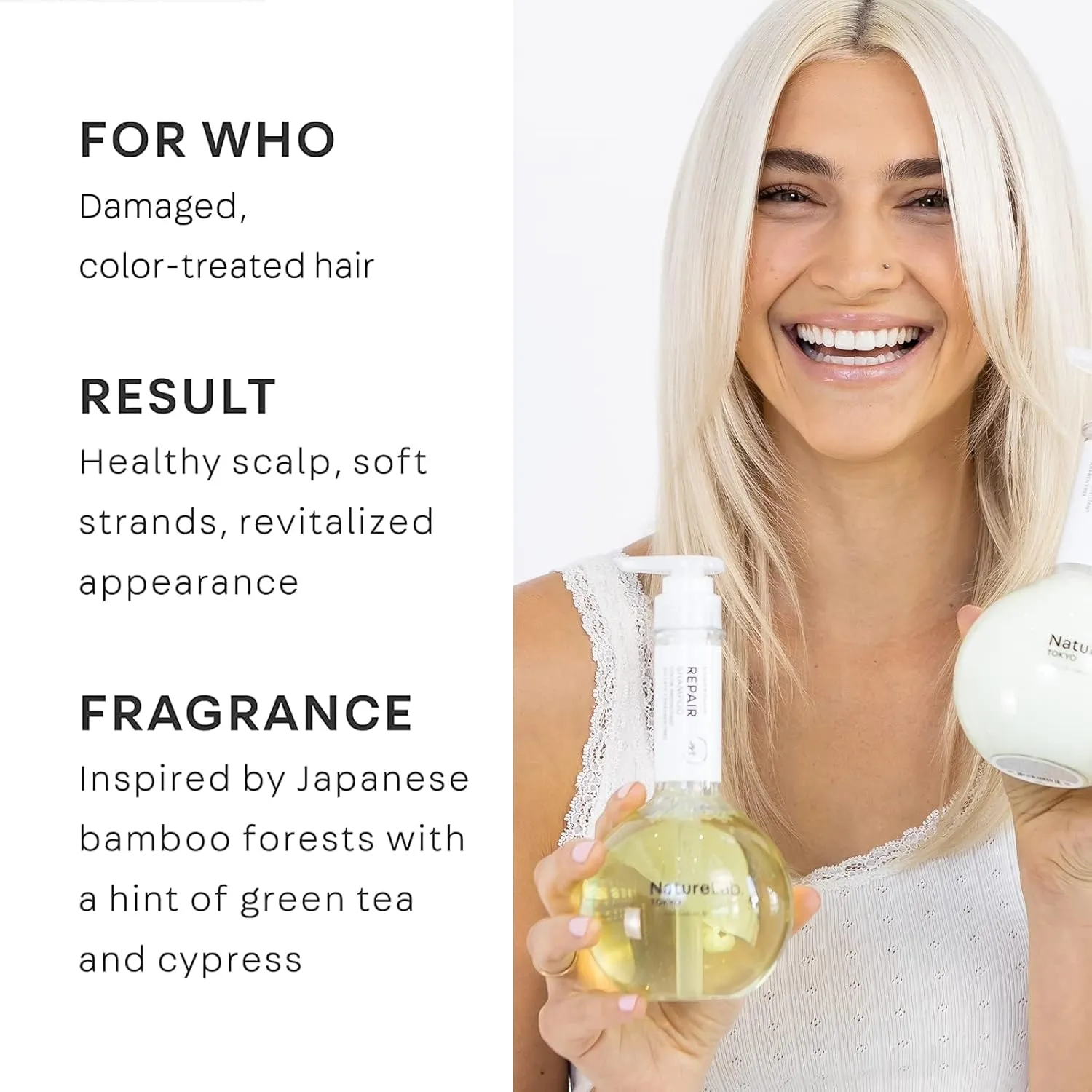 NATURELAB. TOKYO Perfect Repair Shampoo: Eco-Friendly Refill Pouch: Reparative Shampoo to Replenish and Restore Damaged, Color Treated Hair and Strengthen New Hair I 22.9 FL OZ / 680ml