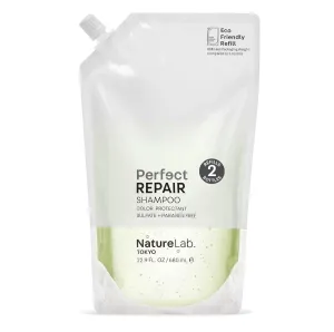 NATURELAB. TOKYO Perfect Repair Shampoo: Eco-Friendly Refill Pouch: Reparative Shampoo to Replenish and Restore Damaged, Color Treated Hair and Strengthen New Hair I 22.9 FL OZ / 680ml