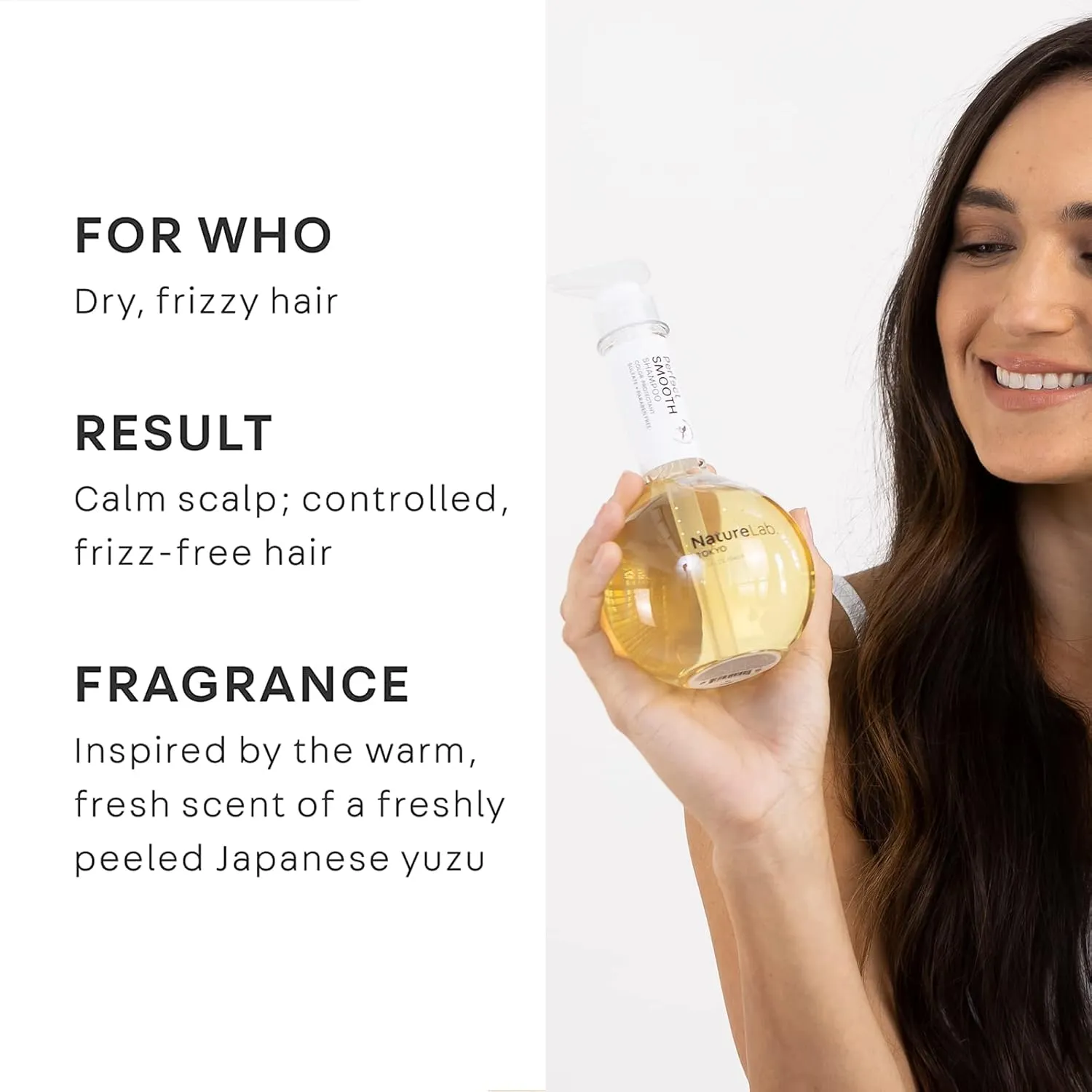 NATURELAB. TOKYO Perfect Smooth Shampoo: Weightless Frizz Control for Smoother, Healthier Hair and Scalp I 11.5 FL OZ / 340ml