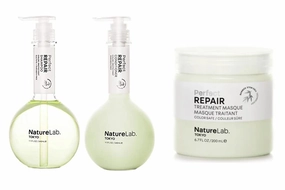 NATURELAB. TOKYO Perfect Repair Bundle: Shampoo 11.5 oz, Conditioner 11.5 oz & Treatment Masque 6.7 oz for Damaged Hair | $59 Value, Plant-Powered, Sulfate-Free, Color-Safe