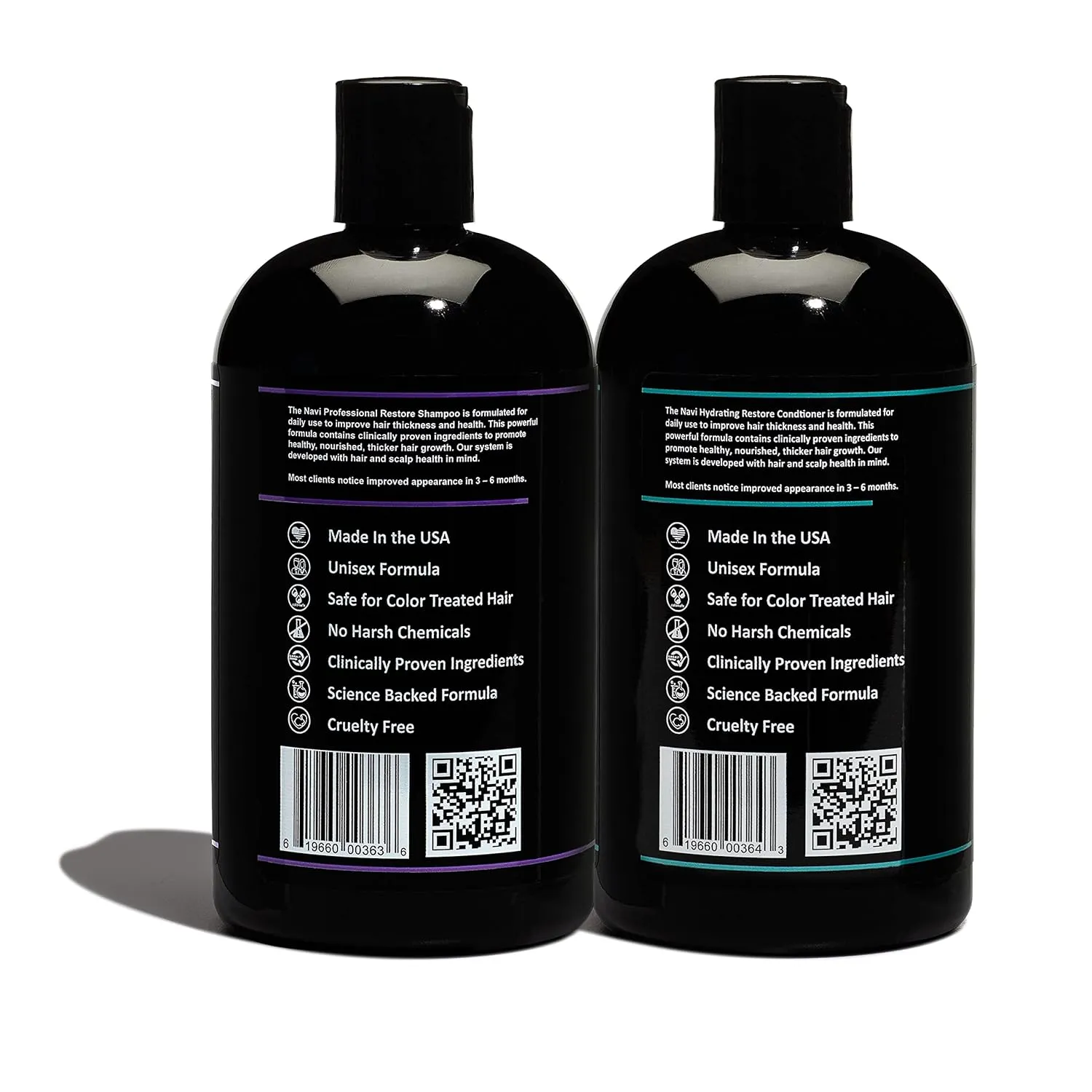 Navi Professional Hair Growth Shampoo and Conditioner Set, DHT Blocker for Thinning Hair and Hair Loss, Sulfate Free and Safe for Color Treated Hair, Hair Regrowth for Men and Women, 2 x 16 oz