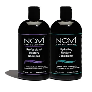 Navi Professional Hair Growth Shampoo and Conditioner Set, DHT Blocker for Thinning Hair and Hair Loss, Sulfate Free and Safe for Color Treated Hair, Hair Regrowth for Men and Women, 2 x 16 oz