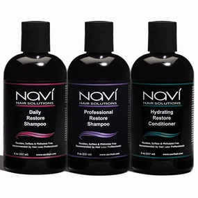 Navi Hair Growth Shampoo and Conditioner System, DHT Blocker for Thinning Hair and Hair Loss, Paraben Free and Sulfate Free, Safe for Color Treated Hair, Hair Regrowth for Men and Women, 3 x 8 oz