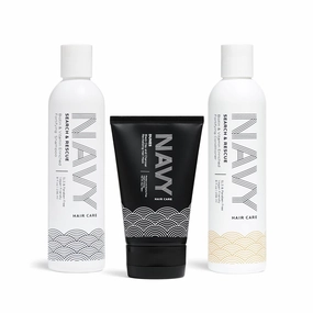 NAVY Hair Care Shampoo Conditioner Dunes Set | Search and Rescue Kisby Ring Hair Care Kit | Hydrating Hair Clay Mask, Hair Strengthening Shampoo, Conditioner for Damaged Hair