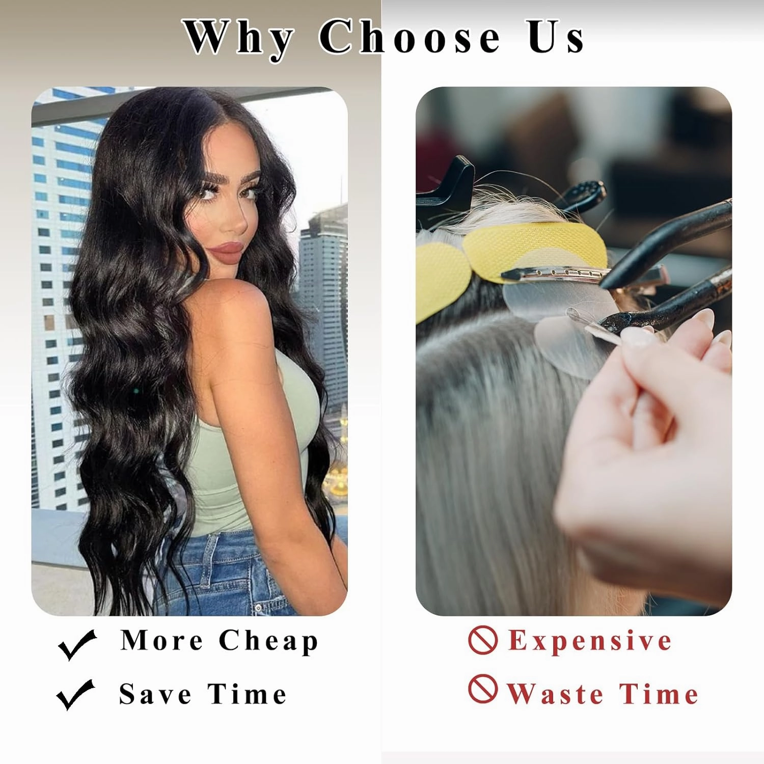 NAYOO Clip in Curly Hair Extensions 4PCS Long Wavy Synthetic Thick Hairpieces with Fiber Double Weft for Women Hair Full Head (24 Inch, Black)