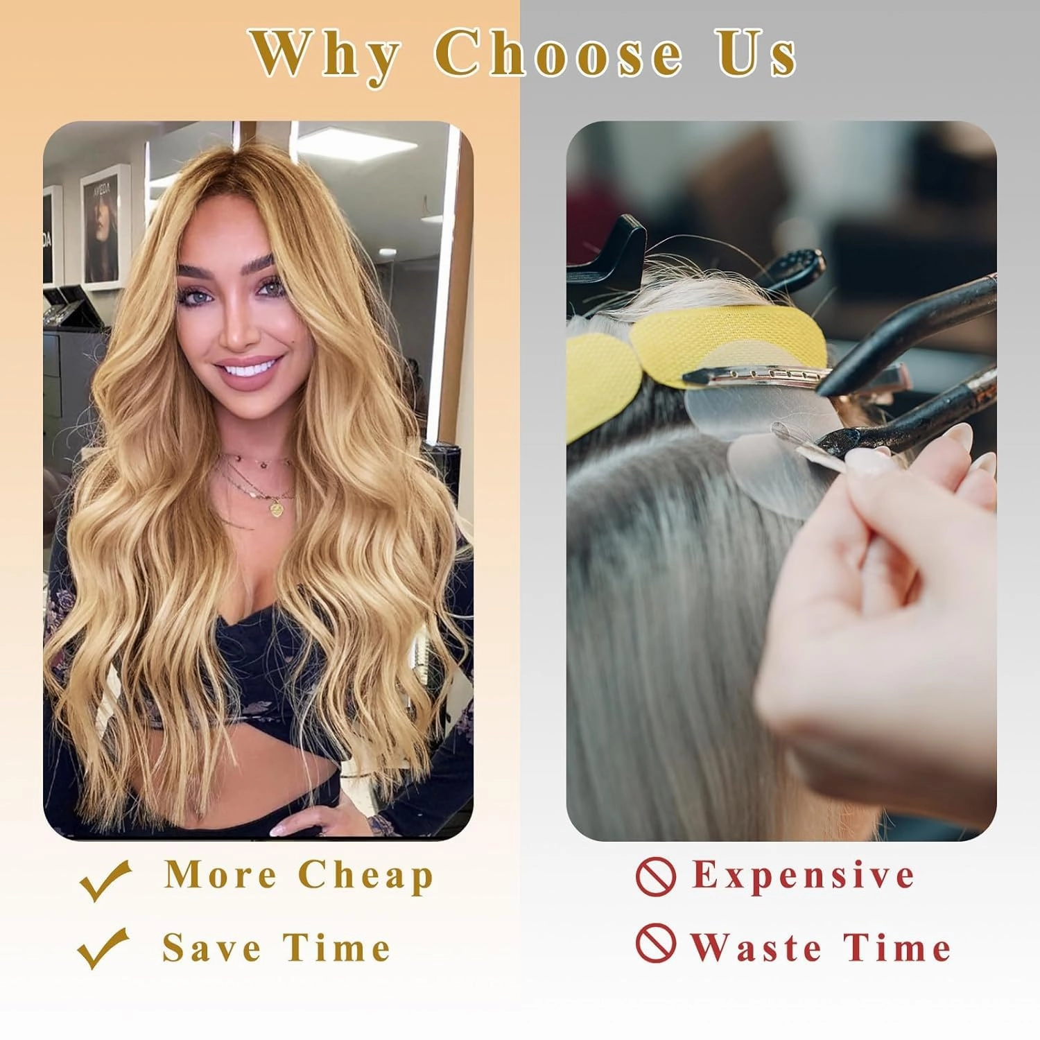 NAYOO Clip in Curly Hair Extensions 4PCS Long Wavy Synthetic Thick Hairpieces with Fiber Double Weft for Women Hair Full Head (24 Inch, Honey Blonde)