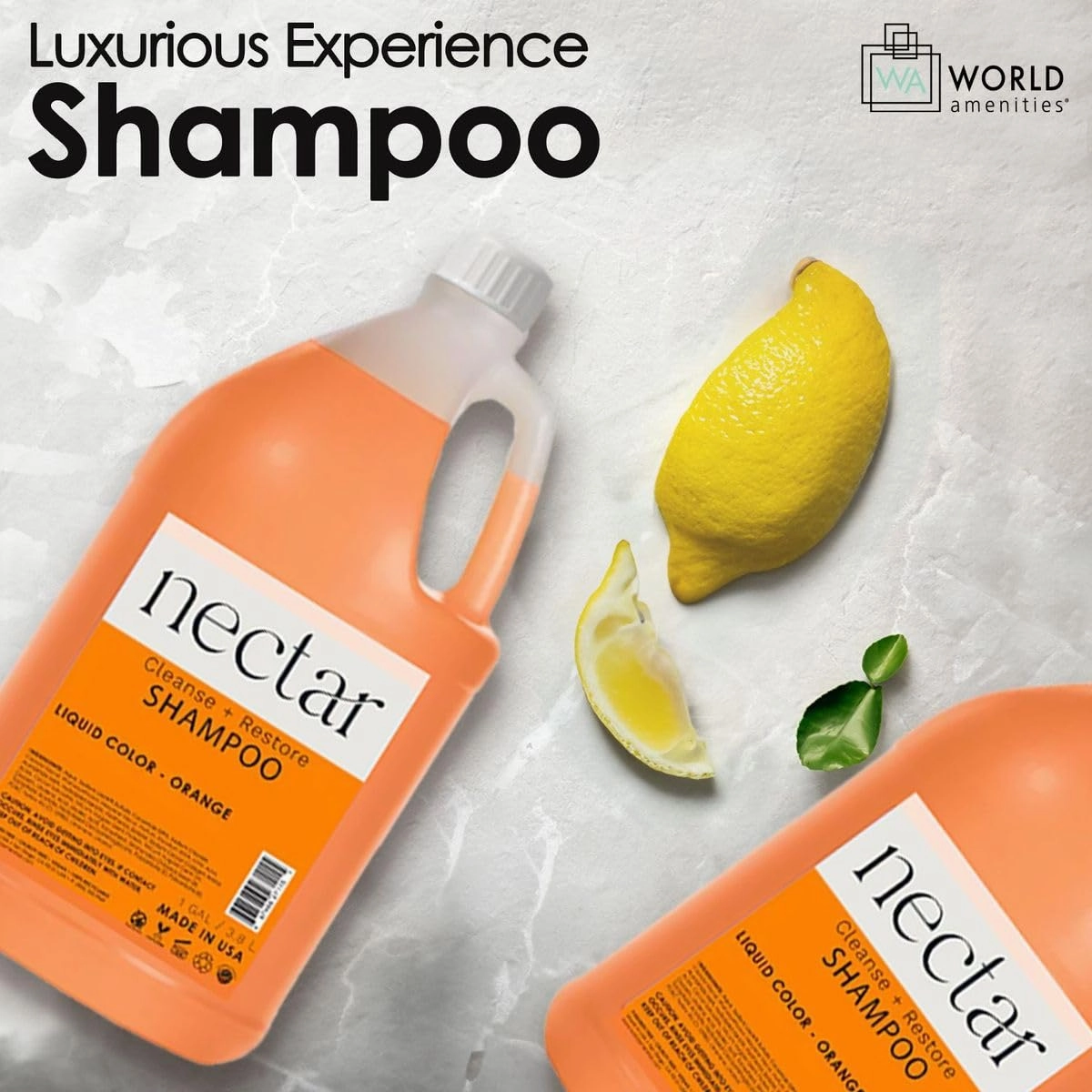 Nectar Shampoo | 1 gallon, 3.8L | Sweet Orange Blossom Scent Refill Bottle With Pump, Hotel Amenities, Airbnb Rentals, Suitable for All Hair Types - 1 Gallon Pack