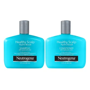Neutrogena Moisturizing Healthy Scalp Hydro Boost Shampoo & Conditioner for Dry Hair and Scalp, with Hydrating Hyaluronic Acid, pH-Balanced, Paraben & Phthalate-Free, Color-Safe, 12 Fl Oz