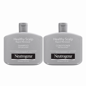 Neutrogena Healthy Scalp Rapid Renewal Shampoo & Conditioner with Pea Protein, UV Damage Protecting Shampoo for Strong Healthy-Looking Hair, 12 Fl Oz