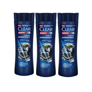 NEW Clear Men Intensive Purifying Anti-Dandruff Shampoo - 10x Deep Cleansing (3 Pack (350ml / 11.83fl oz Each))