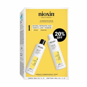 Nioxin Duo Kit | System 1 Scalp   Hair Thickening Shampoo & Conditioner, 10.1 Fl Oz Each | For Natural Hair with Light Thinning