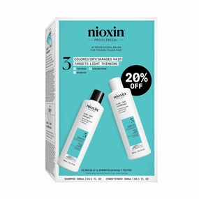 Nioxin Duo Kit | System 3 Scalp   Hair Thickening Shampoo & Conditioner, 10.1 Fl Oz Each | For Colored, Dry, & Damaged Hair with Light Thinning