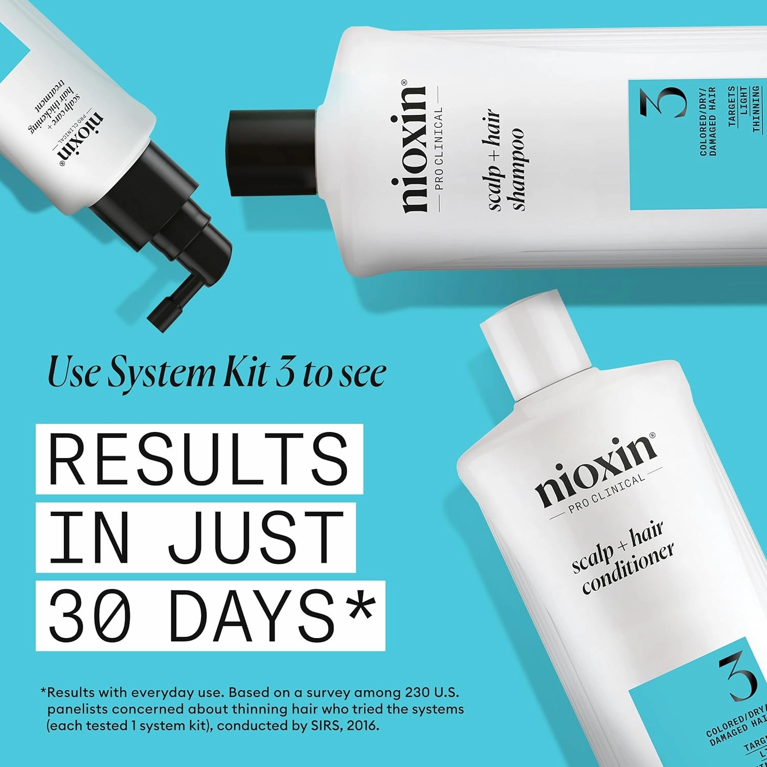 Nioxin System 3 Scalp   Hair Thickening Shampoo for Colored, Dry, & Damaged Hair with Light Thinning |Maintain Vibrant Color |Cleanse, Strengthen & Nourish with Niacinamide & Biotin |Cleanse Build-Up