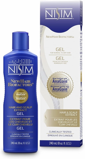 NISIM NewHair BioFactors Hair and Scalp Gel with AnaGain - Specially Formulated for Normal to Dry Hair to Maximize Natural Growth Cycle (8 Ounce / 240 Milliliter)