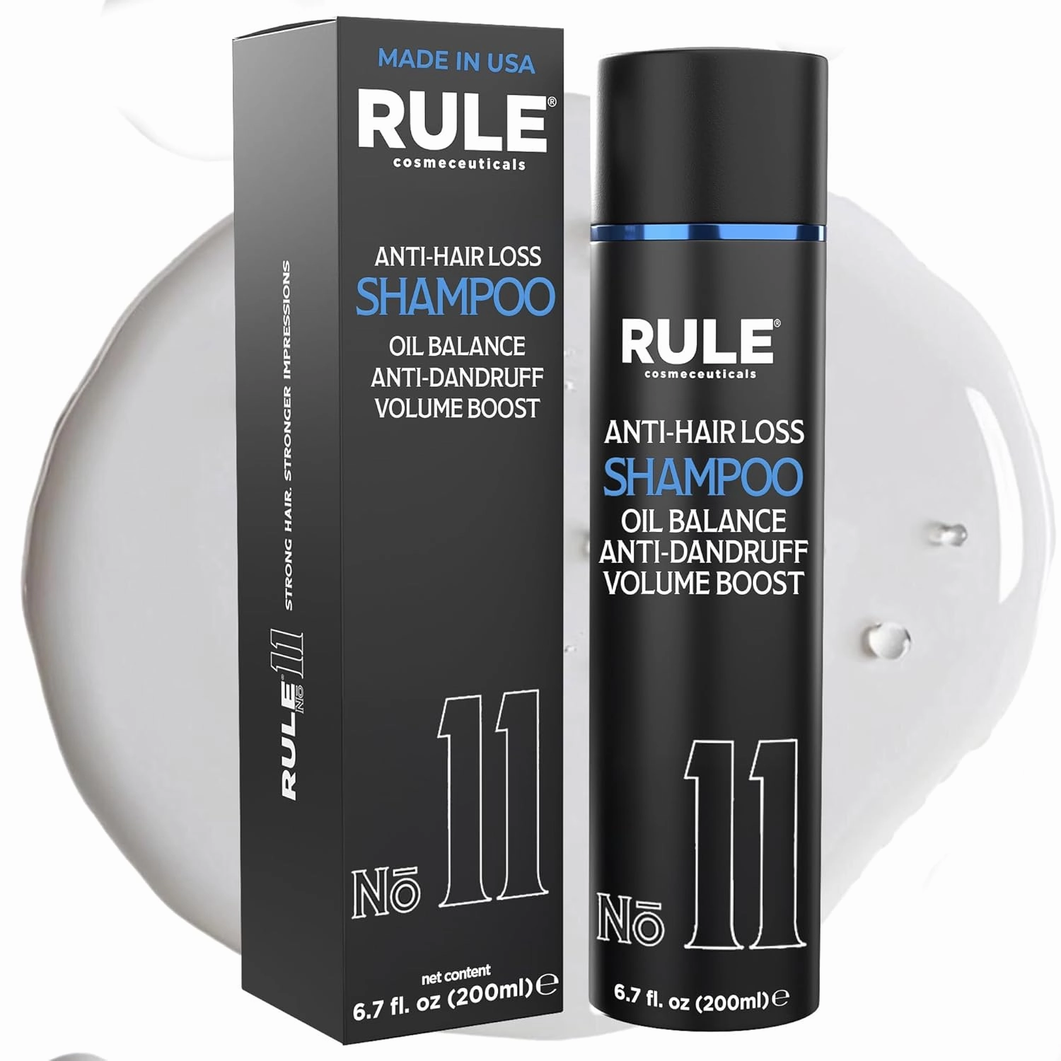 No.11 Hair Loss Shampoo for Men, DHT Blocker and Root Activator for Hair Regrowth, Anti-Dandruff & Oil Control Formula, Thickening & Strengthening for Thinning Hair - 200 mL