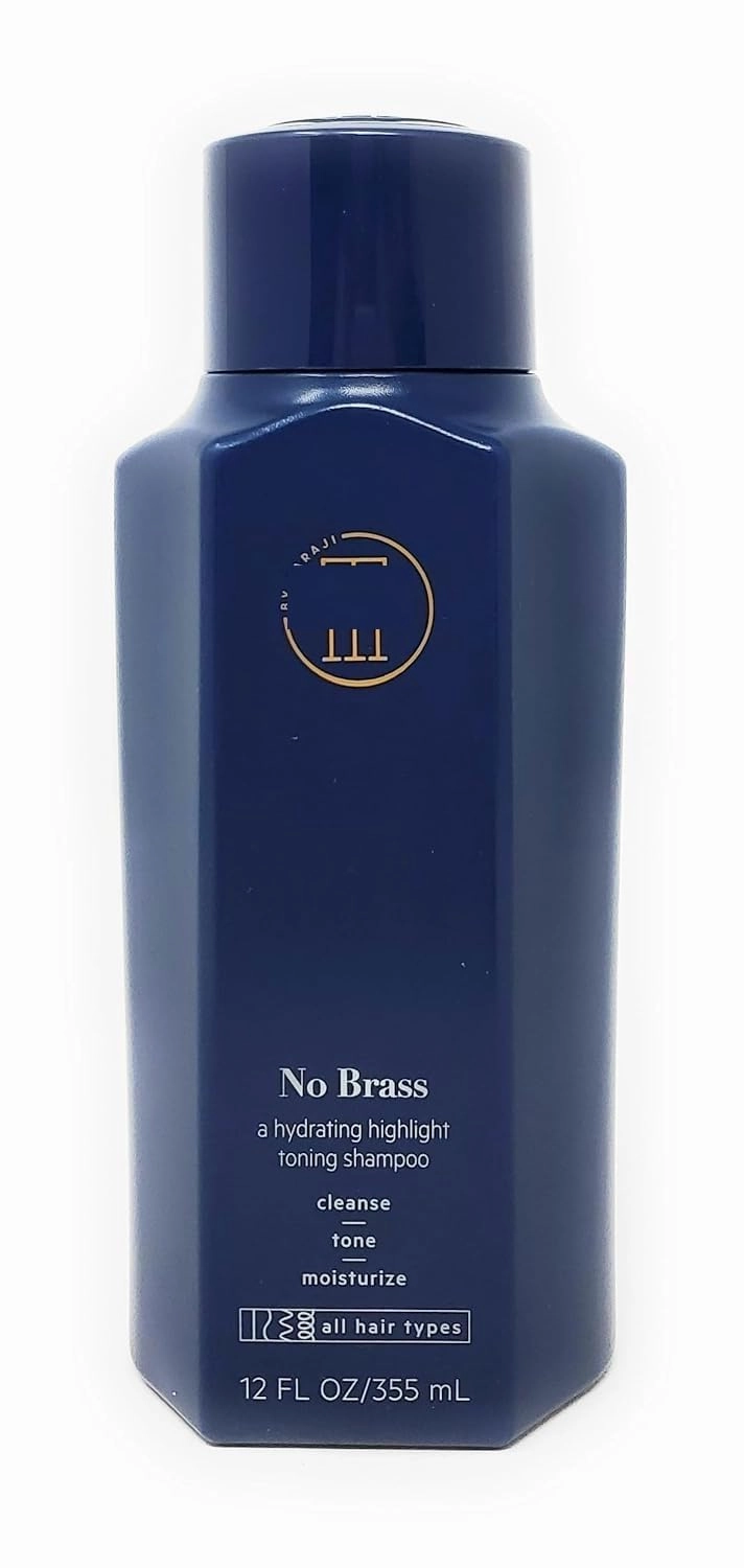 No Brass Vitamin E Hydrating Blue Toner Shampoo for Brunettes & Color Treated Hair | Cleanse, Tone, Moisturize | Shine Enhancing | Curly Hair Product, 12 fl oz/355ml (Pack of 1)