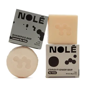 NOLE CARE Sustainable Bar Shampoo and Conditioner (2 pack) with Coconut & Batana Oil, for Frizz - Sustainable, PH Balanced, Sulfate Free, Plastic Free - 5.12 Oz