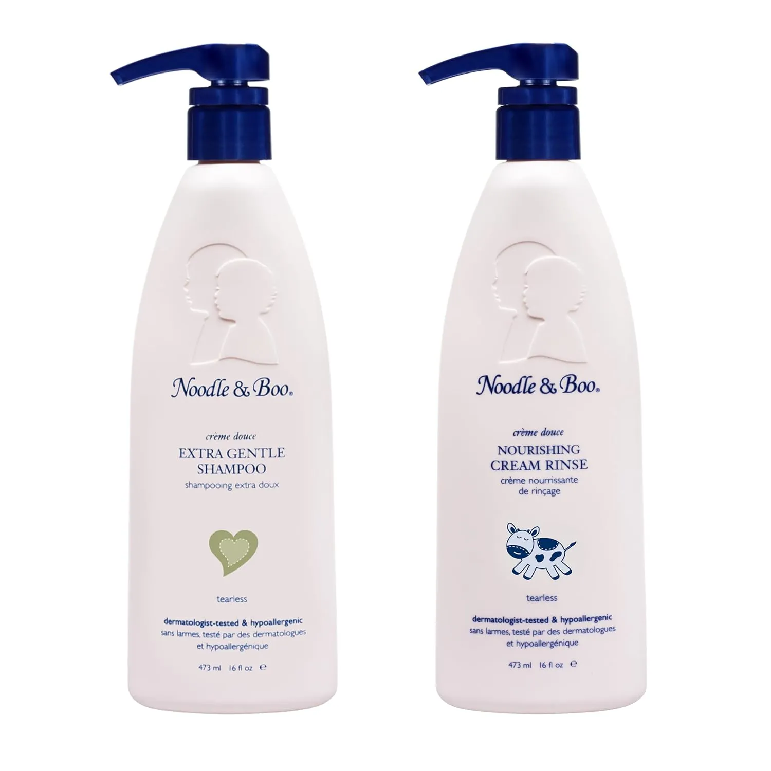 Noodle & Boo Extra Gentle Baby Shampoo and Conditioner Set | Tear-Free, Hypoallergenic, Plant-Based, Pediatrician-Tested | Gentle Hair Care for Sensitive Scalps & Delicate Hair, 16 fl oz Each