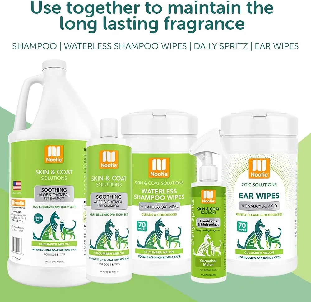 Nootie - Oatmeal Pet Shampoo for Sensitive Skin - Revitalizes Dry Skin & Coat - Natural Ingredients - Gentle Shampoo - Cleans & Conditions