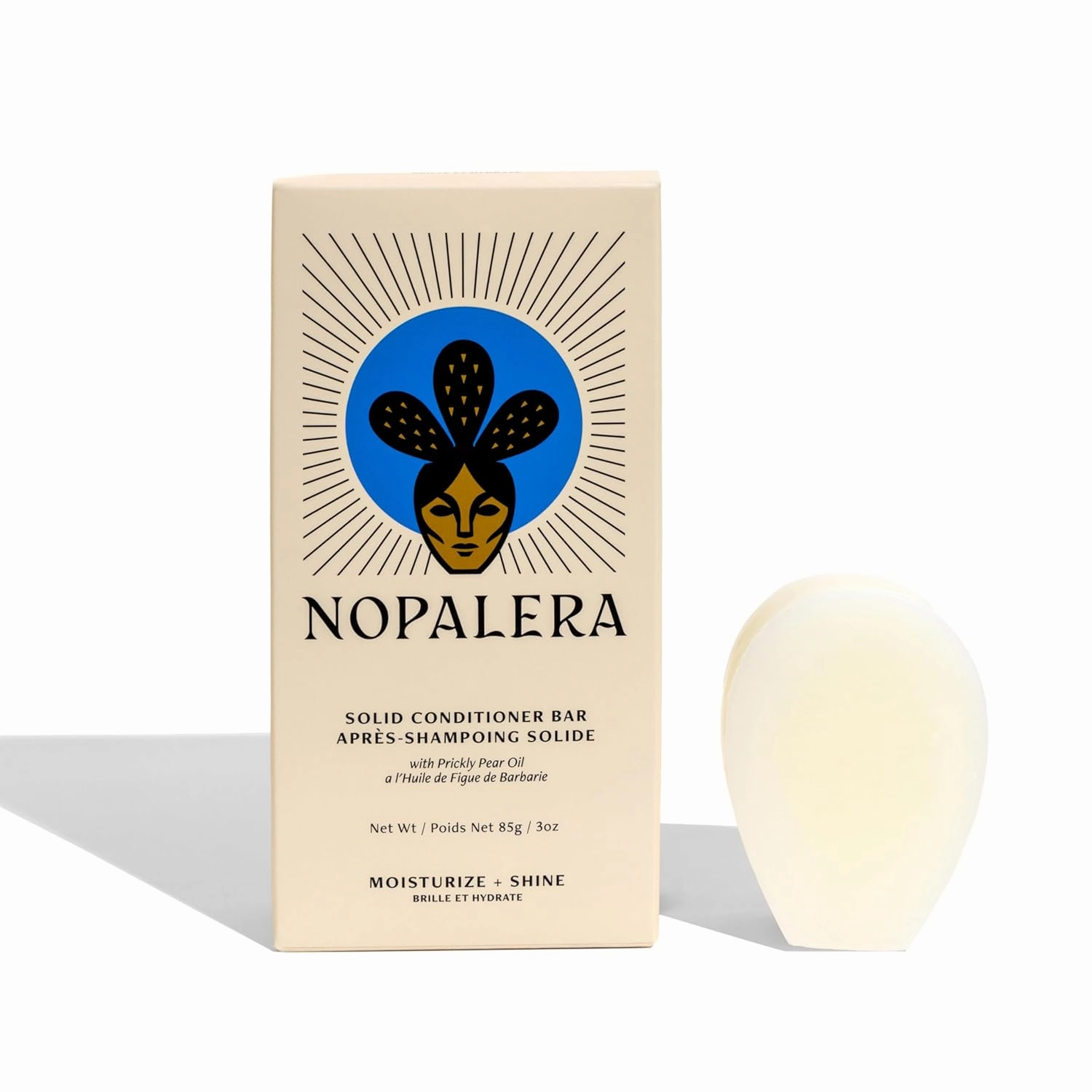 Nopalera Conditioner Bar - Moisturize and Shine, For Dry or Curly Hair, Color Safe, Paraben Free, Silicone & Sulfate Free, Made With Prickly Pear Oil (2.8 oz)