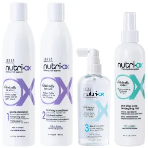 NUTRI-OX Gentle Shampoo & Conditioner & Tonic & Detangling Mist | For Colored Thinning Hair | Thicker, Fuller-Looking Hair | Clinically & Dermatologically Tested | Peppermint | Color-Safe | 15.2 Fl Oz